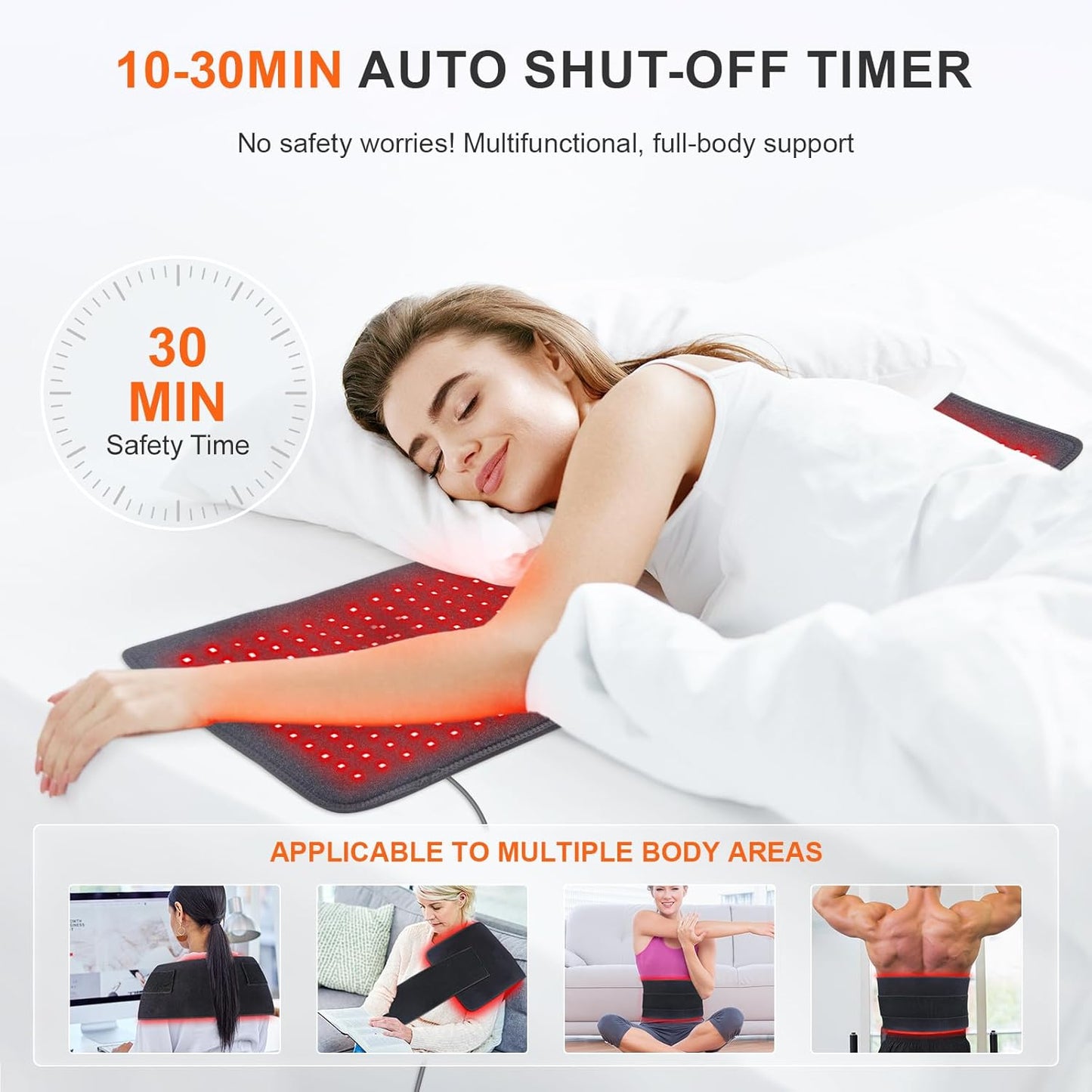 Red Light Therapy Mat, 360PCS Large Red Light Therapy Pad for Body with 660Nm 850Nm near Infrared Light Redlight Therapy Devices Mats Belt for Back Waist Shoulder Discomfort with Timer Pulse
