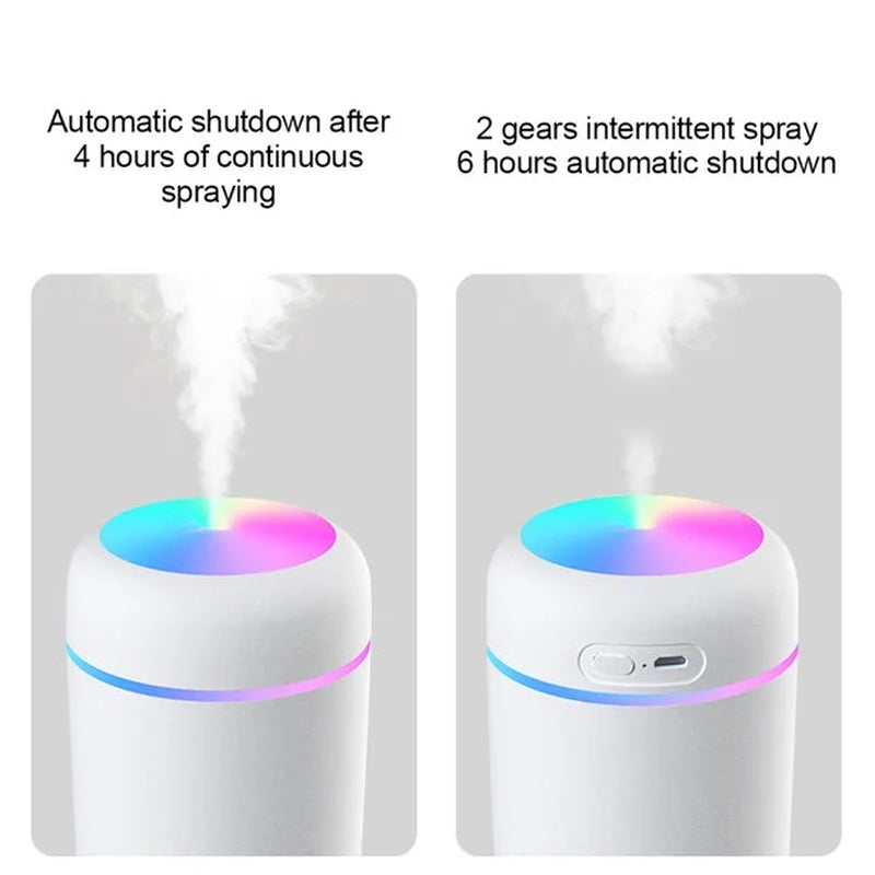 Air Humidifier 300Ml Ultrasonic Aroma Essential Oil Diffuser Mini USB Cool Mist Maker Aromatherapy with Colorful Light C
