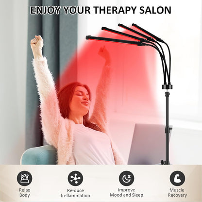 Red Light Therapy for Body, 940&850&660Nm 180Leds Infrared Light Therapy Device with Stand, Red Light Therapy Lamp for Leg, Back at Home