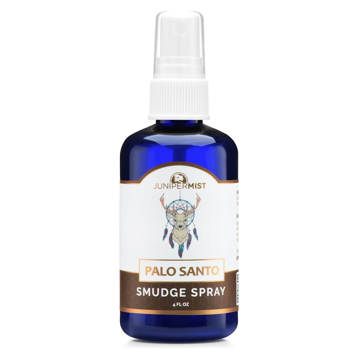 Palo Santo and Sage Smudge Spray (4 Fl Oz) - for Cleansing Negative Energy - Sage Spray Alternative to Smudge Sticks - Sustainably Made in USA with Pure Essential Oils and Real Crystals