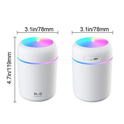 Air Humidifier 300Ml Ultrasonic Aroma Essential Oil Diffuser Mini USB Cool Mist Maker Aromatherapy with Colorful Light C