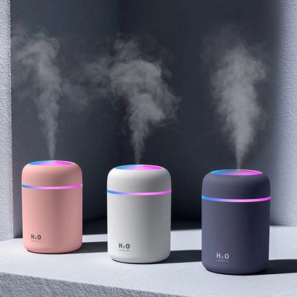 Air Humidifier 300Ml Ultrasonic Aroma Essential Oil Diffuser Mini USB Cool Mist Maker Aromatherapy with Colorful Light C